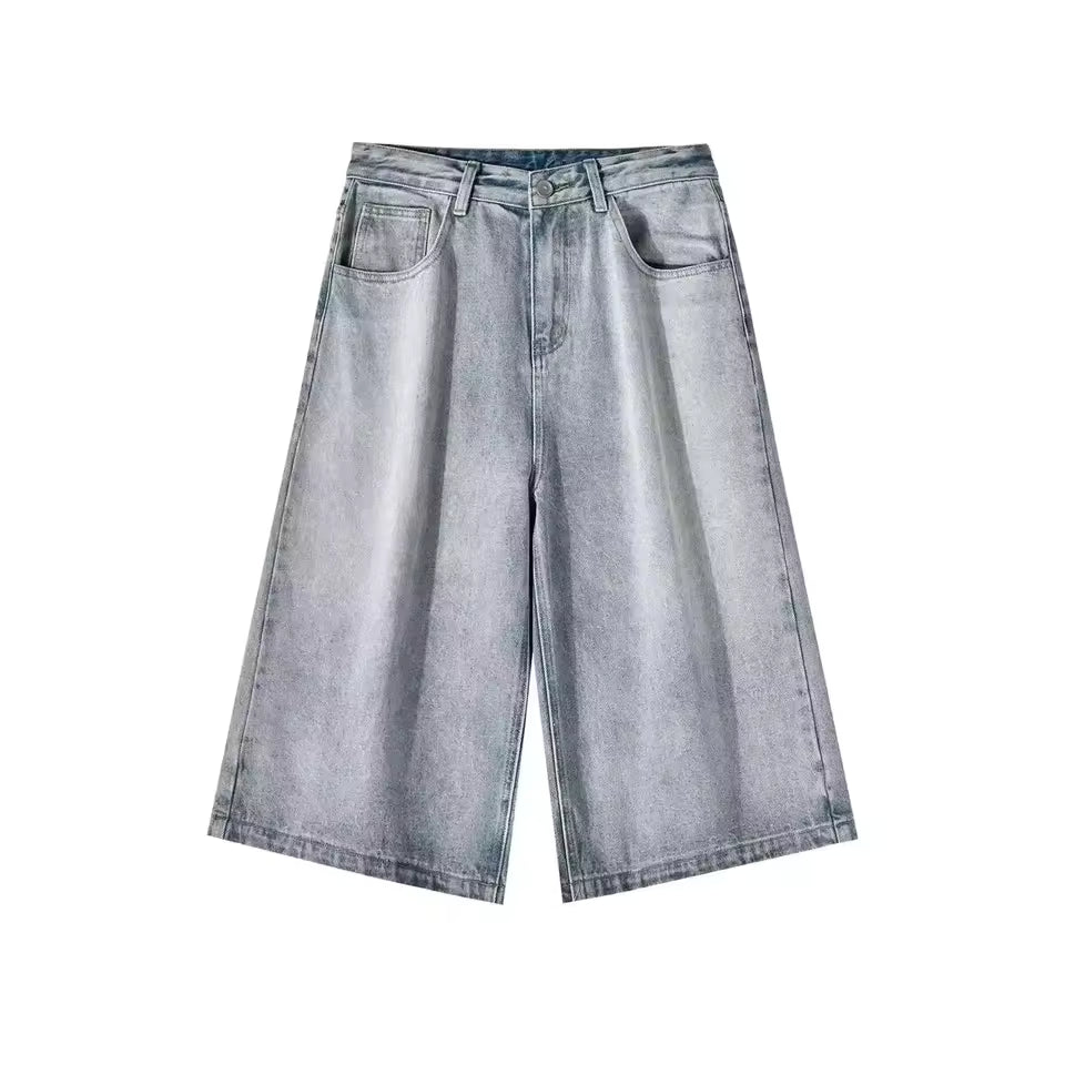 Men's Wide-Leg Denim Shorts – Y2K Baggy Summer Jeans