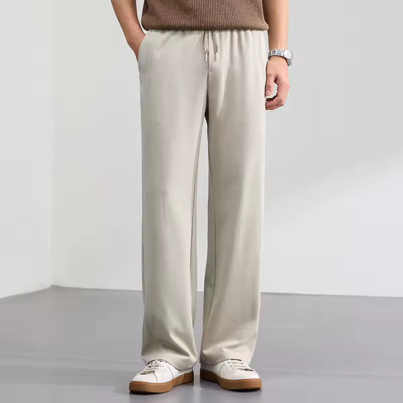 Men's Lyocell Cotton Casual Pants – Breathable Straight Leg Quick-Dry Trousers
