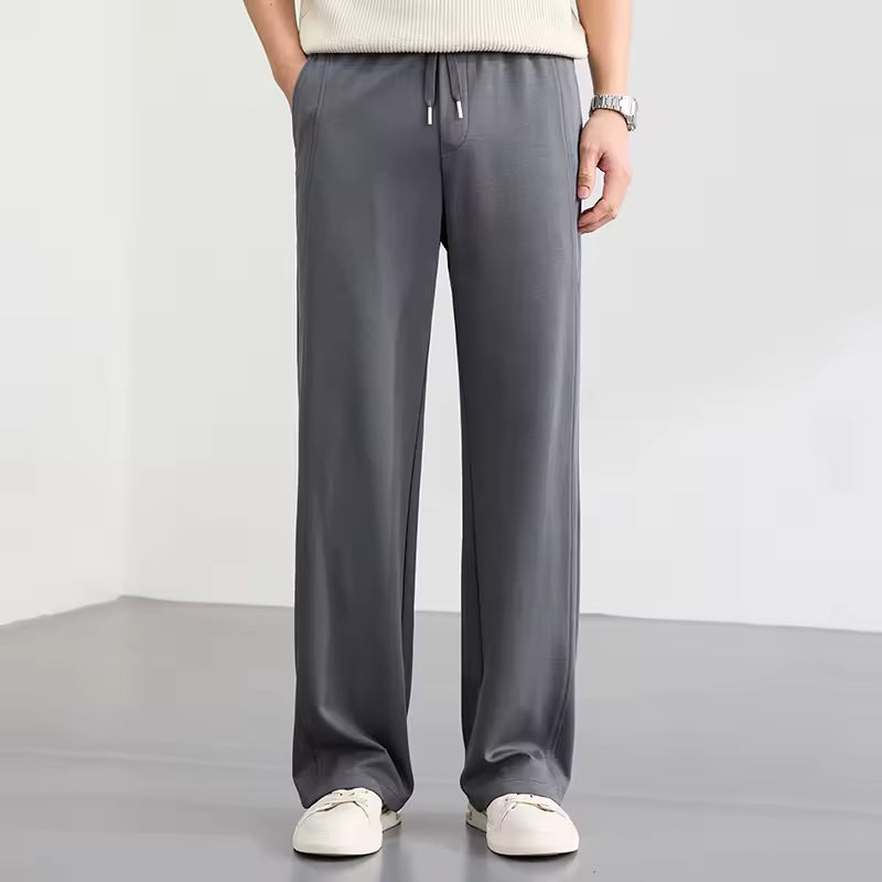 Men's Lyocell Cotton Casual Pants – Breathable Straight Leg Quick-Dry Trousers